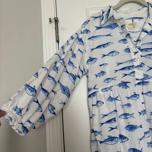 Anthropologie Maeve Tiered Fish Dress Midi - Picture 3 of 4